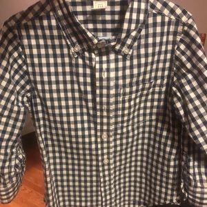 GAP Navy gingham button down